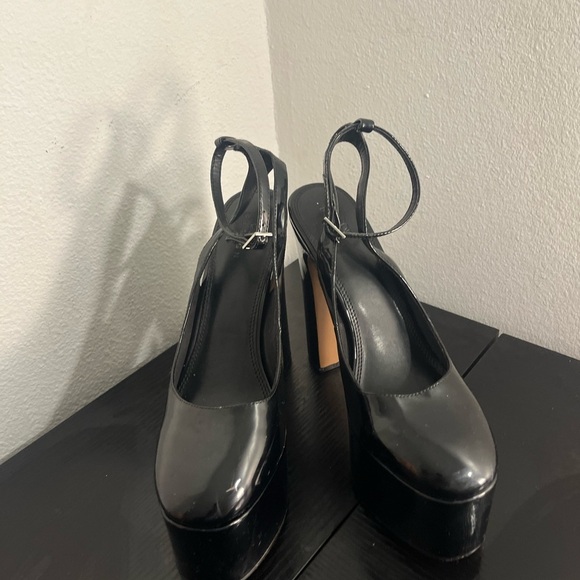 ASOS Black Platform Patent Leather Heels 👠 - Picture 1 of 5